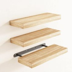 Floating Timber Block Shelf