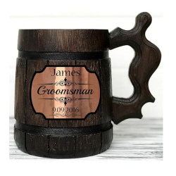 Personalized Wooden Beer Mug