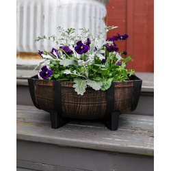 Whiskey Barrel Bowl Planter