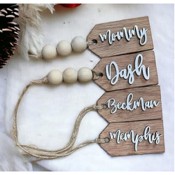 Wooden name tags personalized